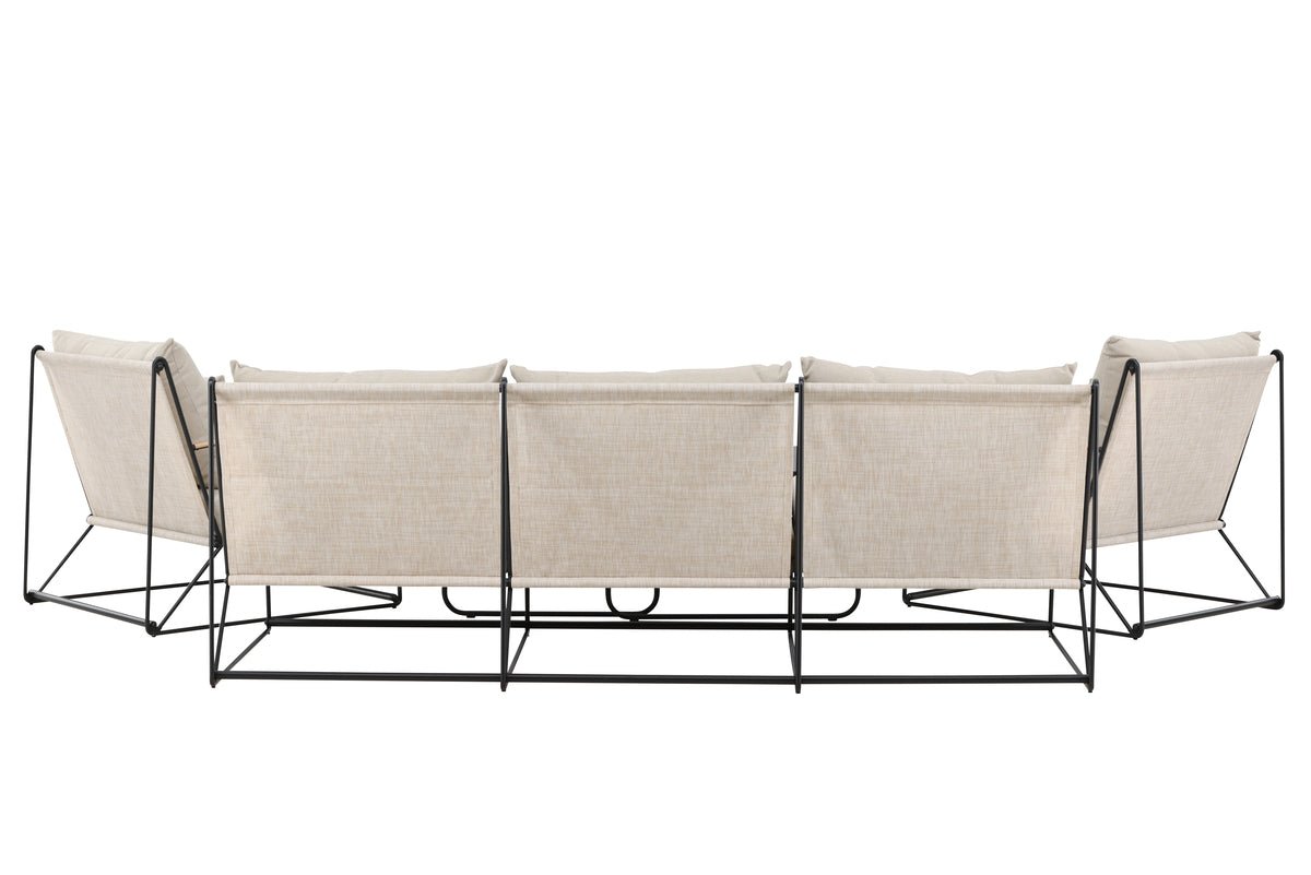 Ensemble lounge de jardin Santorini – résistant aux intempéries au design méditerranéen avec coussins