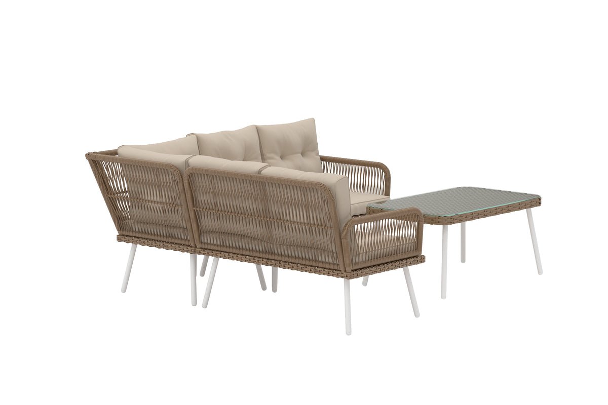 Ensemble lounge de jardin Deco – en Beige pour jardin, terrasse et balcon