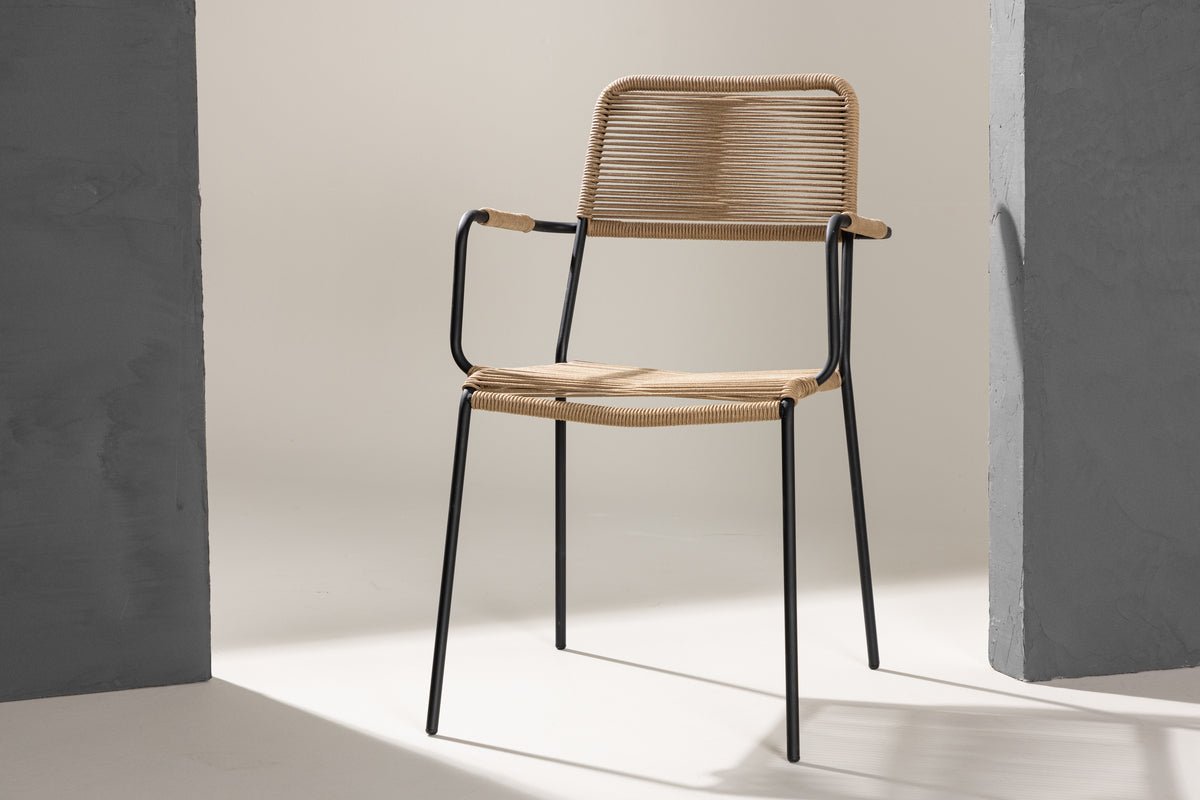 Gartenstuhl Lorano - mit braunem Polyesterseil