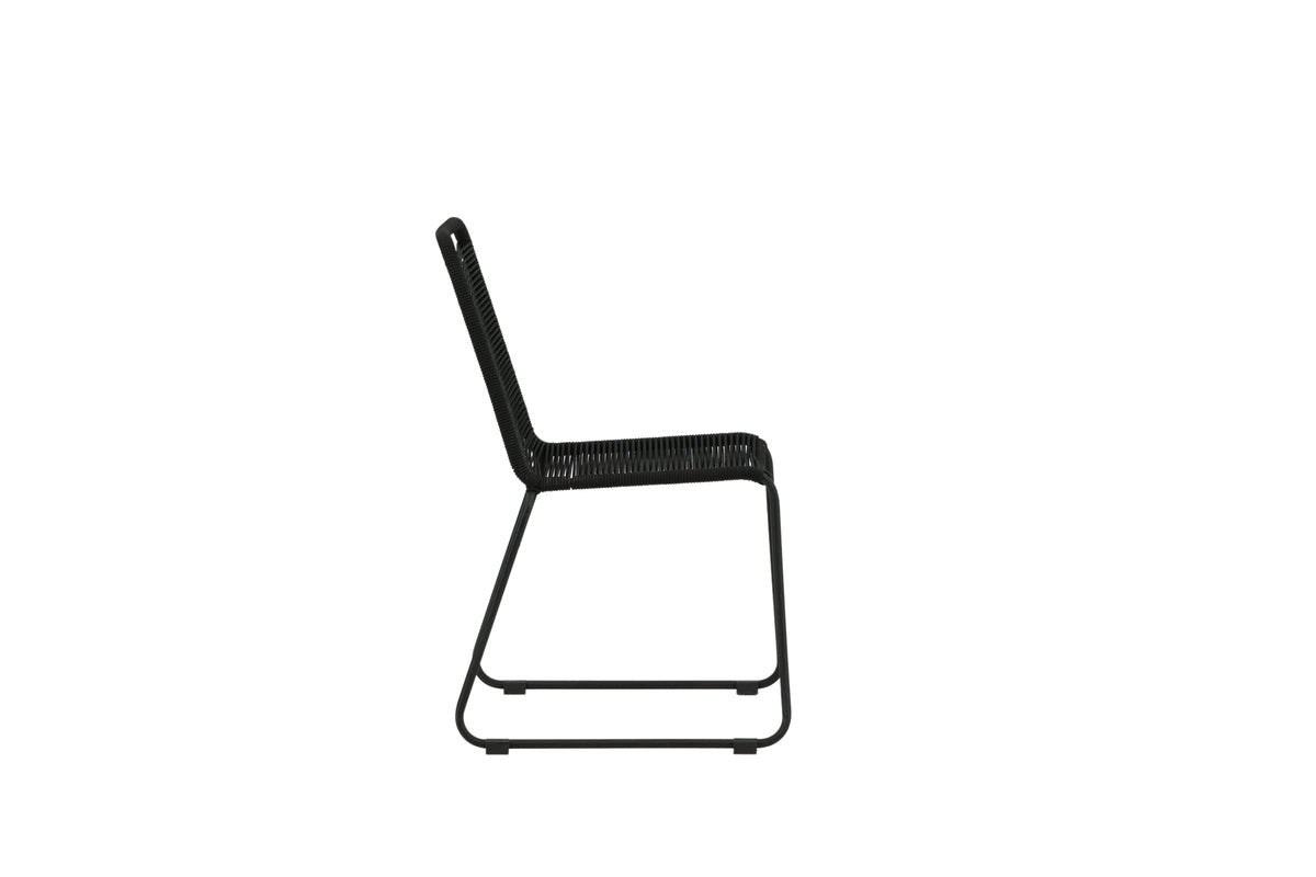 Chaise de jardin Mirava - en Noir avec corde en polyester