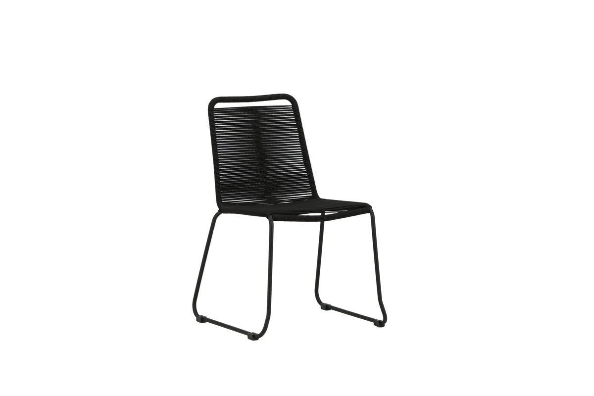 Chaise de jardin Mirava - en Noir avec corde en polyester