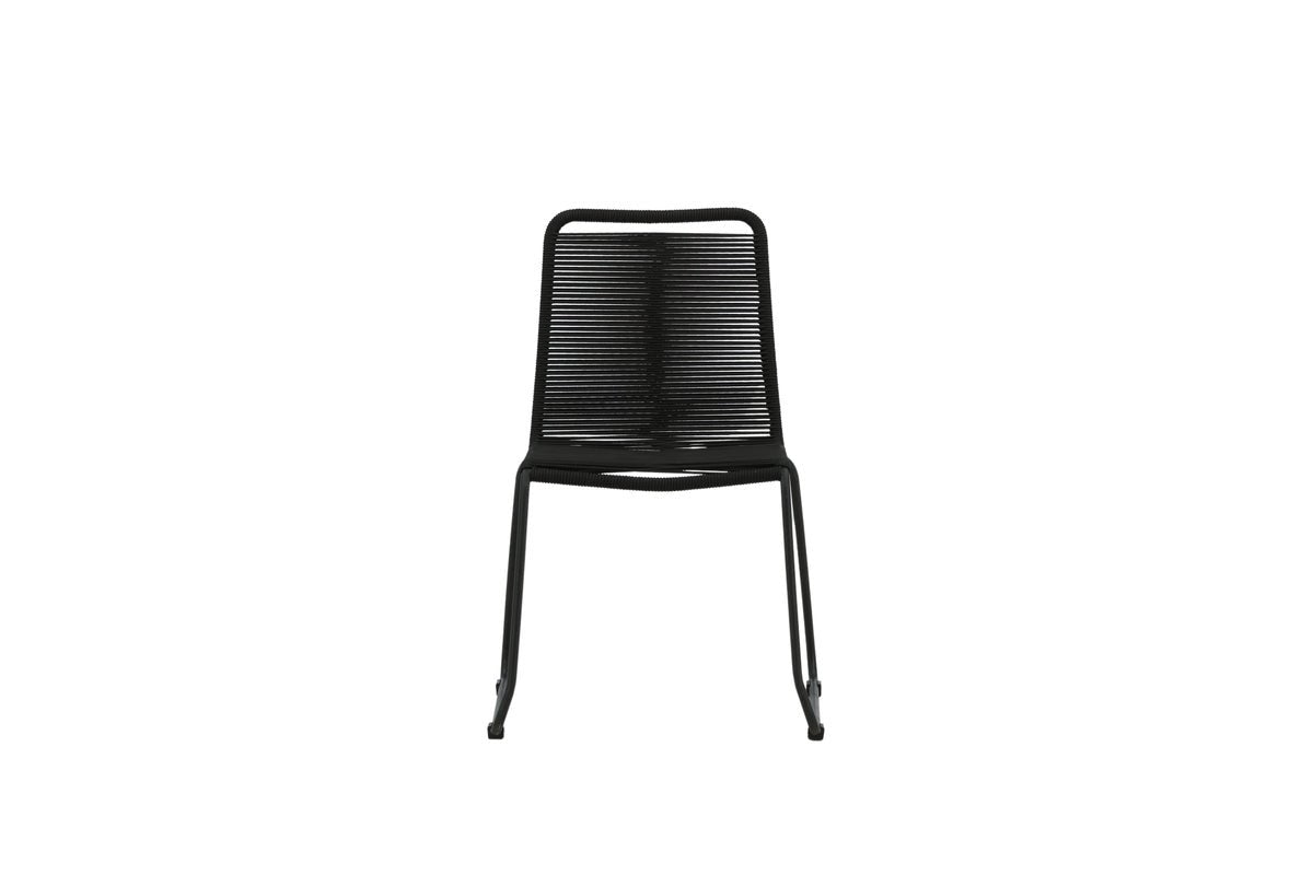 Chaise de jardin Mirava - en Noir avec corde en polyester