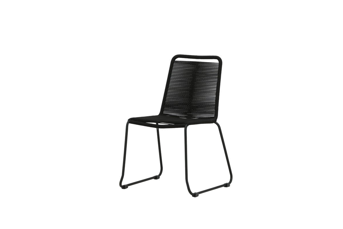Chaise de jardin Mirava - en Noir avec corde en polyester