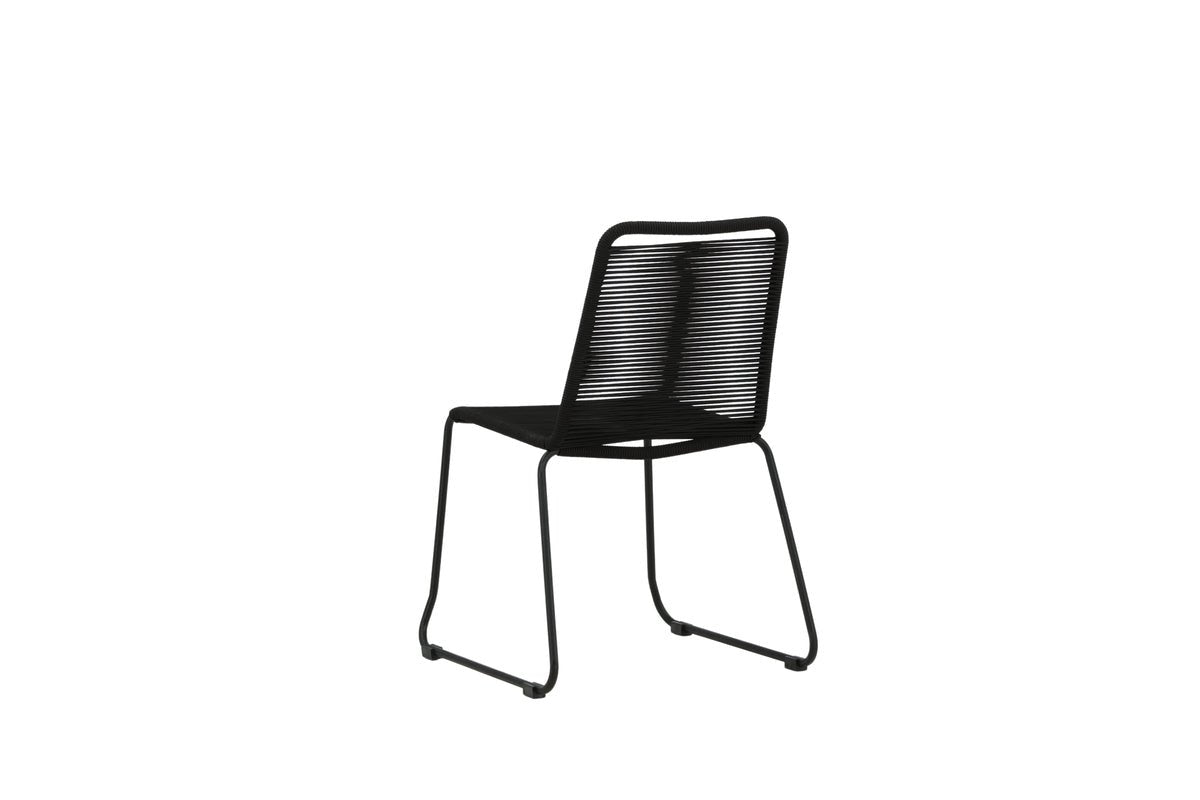 Chaise de jardin Mirava - en Noir avec corde en polyester