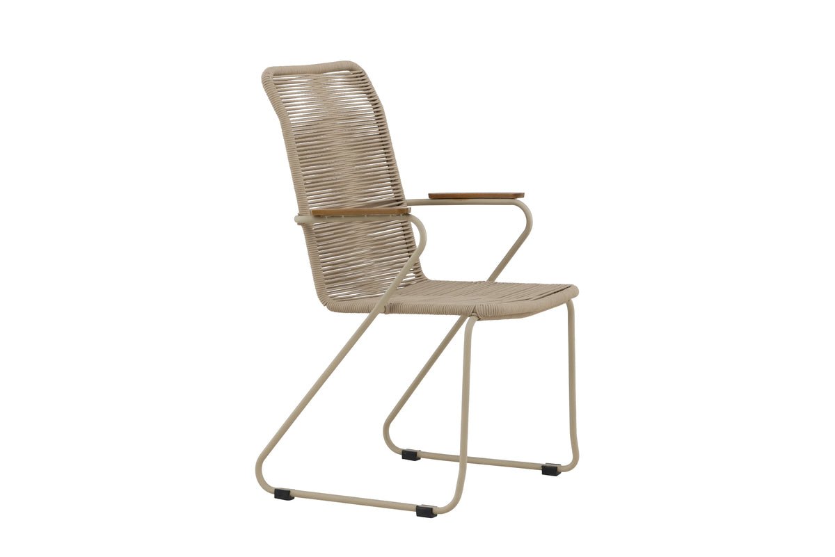 Chaise de jardin Noreno - avec accoudoirs en bois de teck