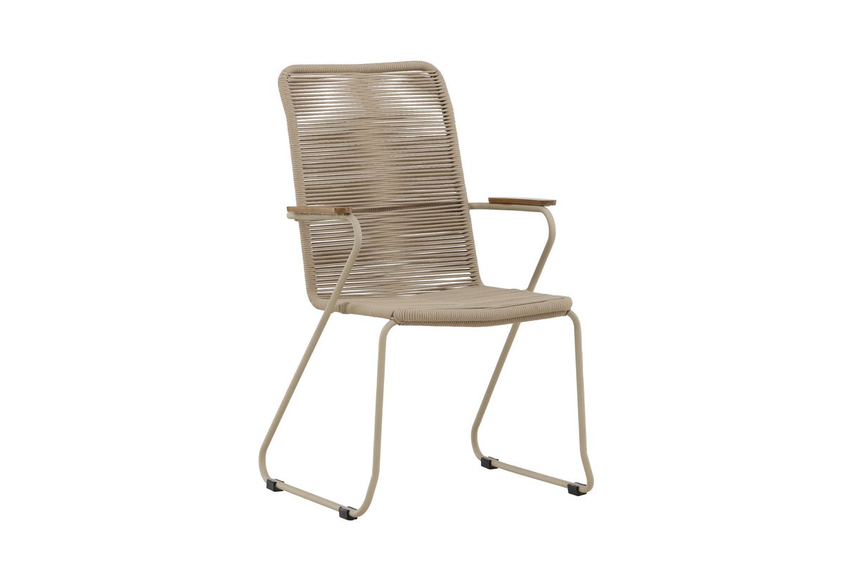 Chaise de jardin Noreno - avec accoudoirs en bois de teck