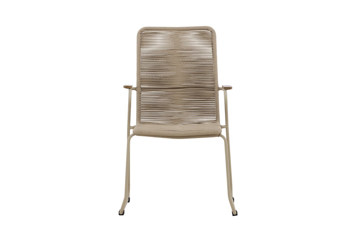 Chaise de jardin Noreno - avec accoudoirs en bois de teck