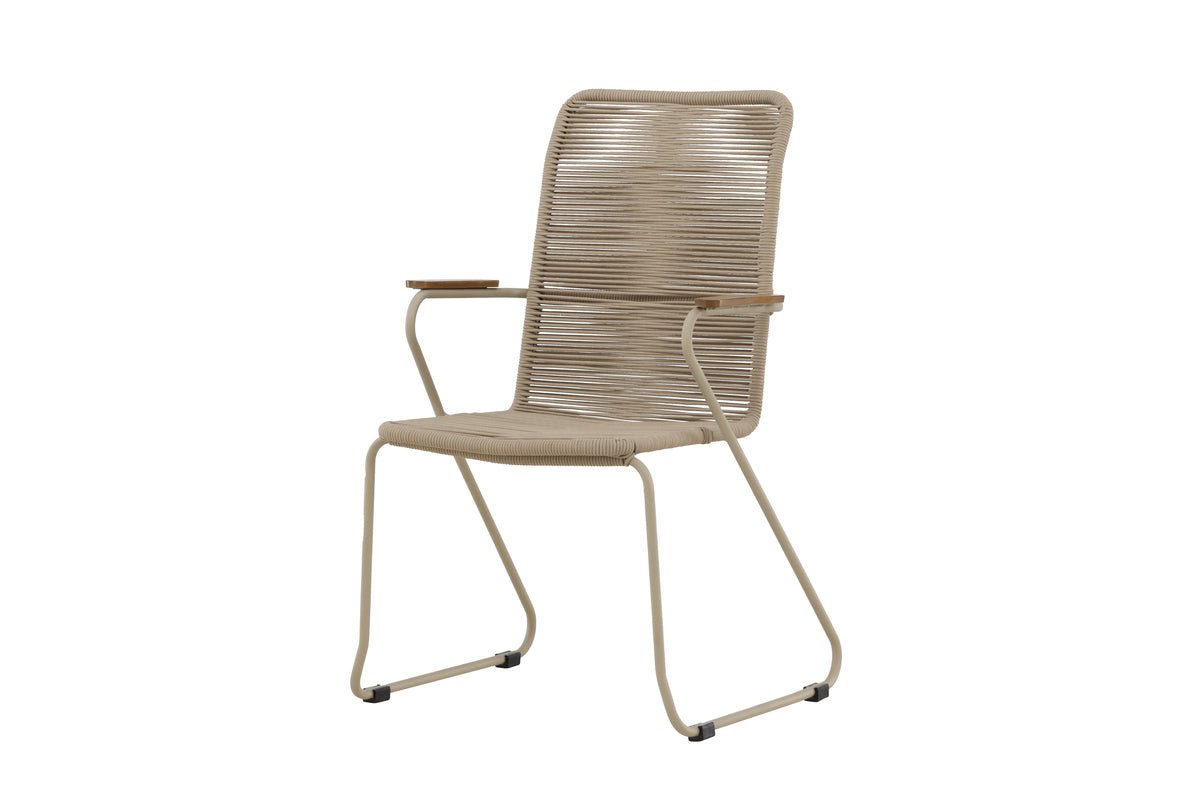 Chaise de jardin Noreno - avec accoudoirs en bois de teck