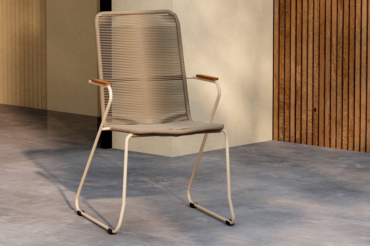Chaise de jardin Noreno - avec accoudoirs en bois de teck