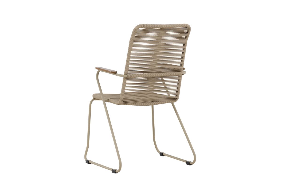Chaise de jardin Noreno - avec accoudoirs en bois de teck