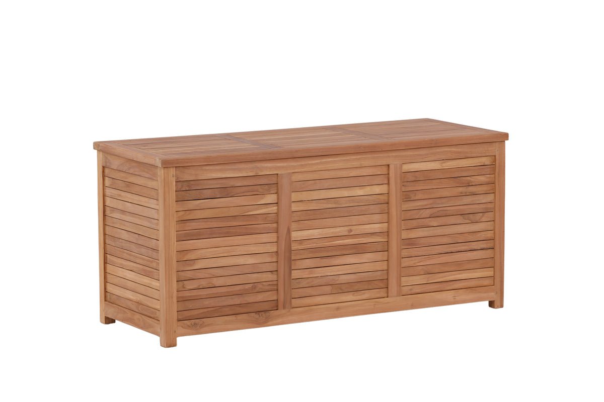 Coffre à coussins de jardin Sorine - 60x130x50 en bois de teck