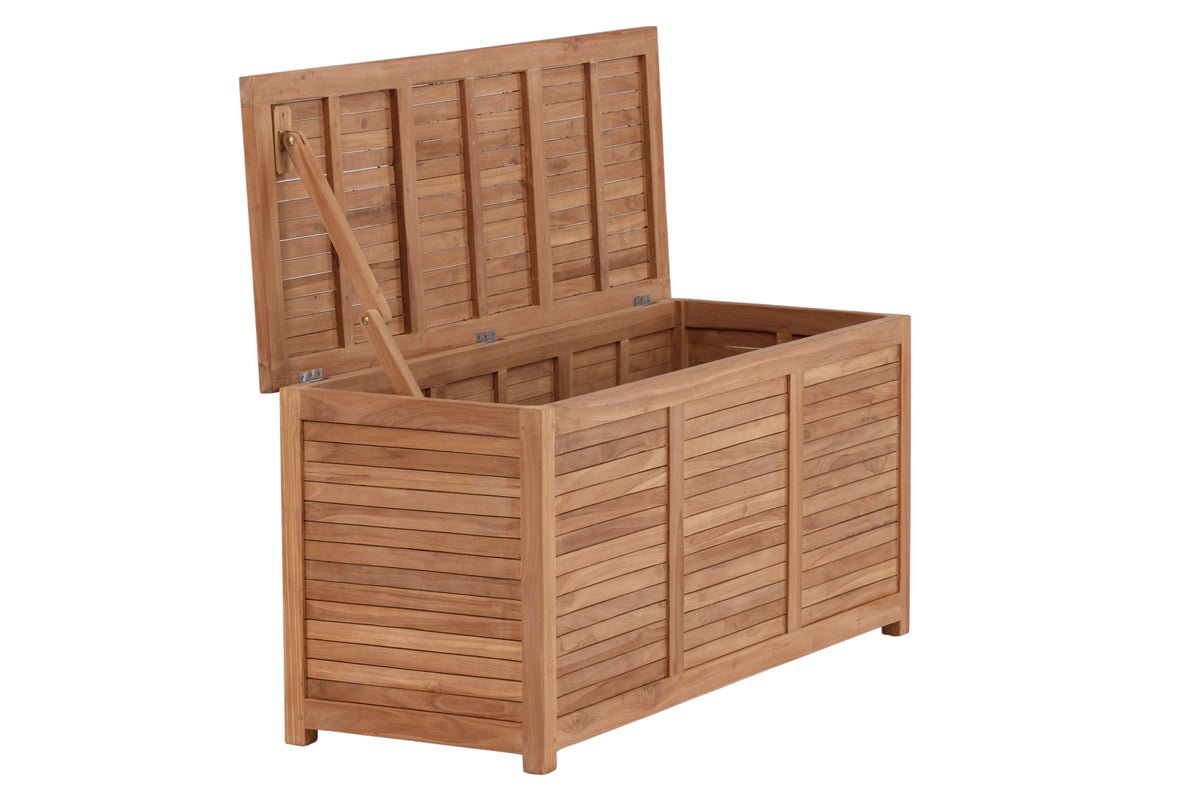 Coffre à coussins de jardin Sorine - 60x130x50 en bois de teck