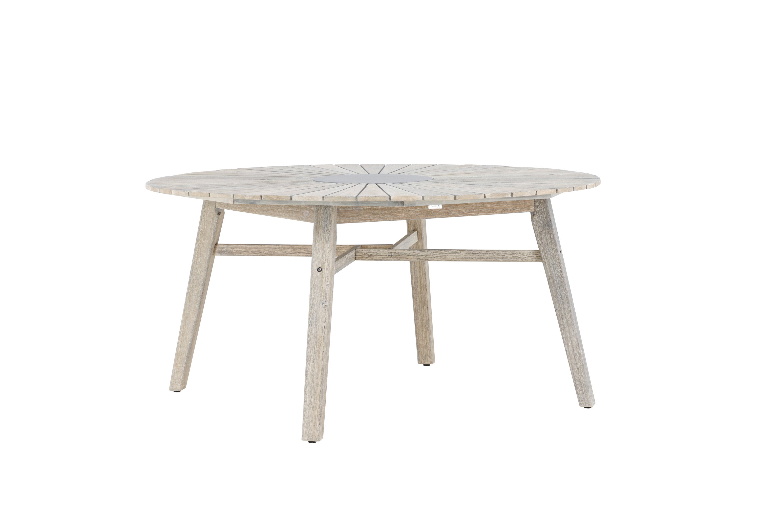 Table de jardin Tovaro - Table de jardin ronde blanche en acacia