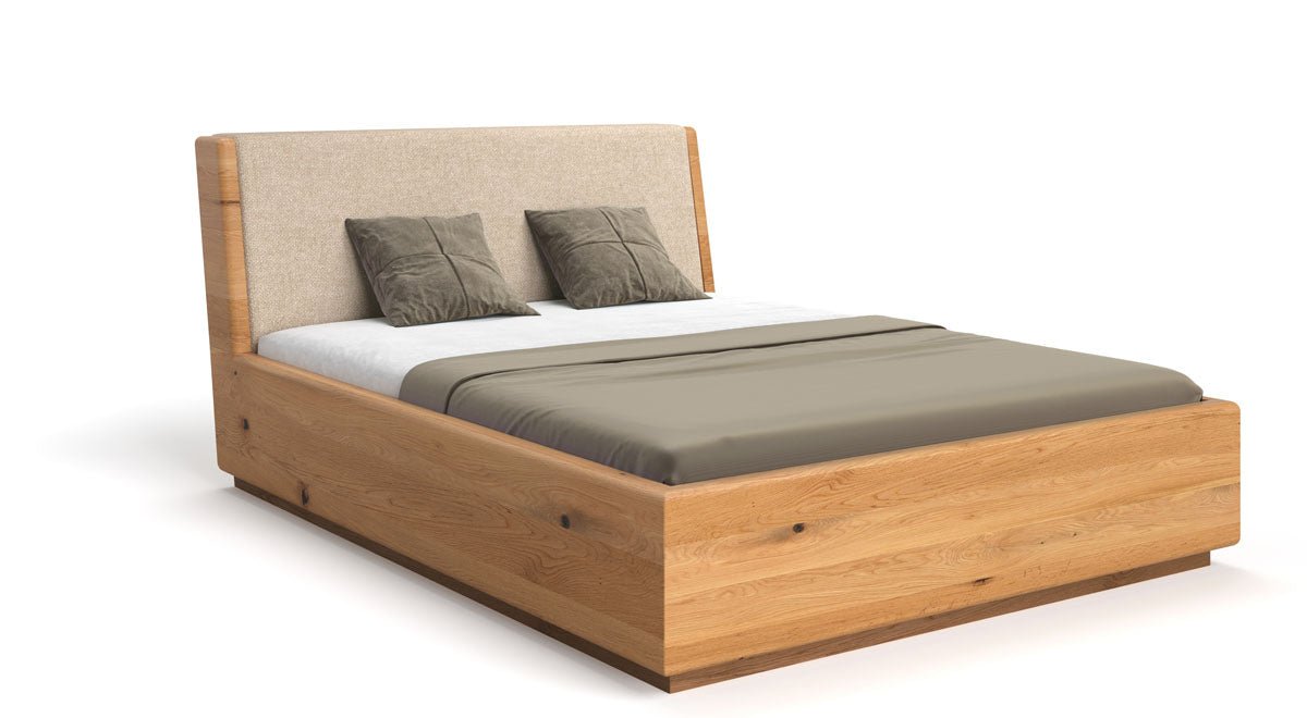 Lit design Cassian en Chêne massif avec espace de rangement