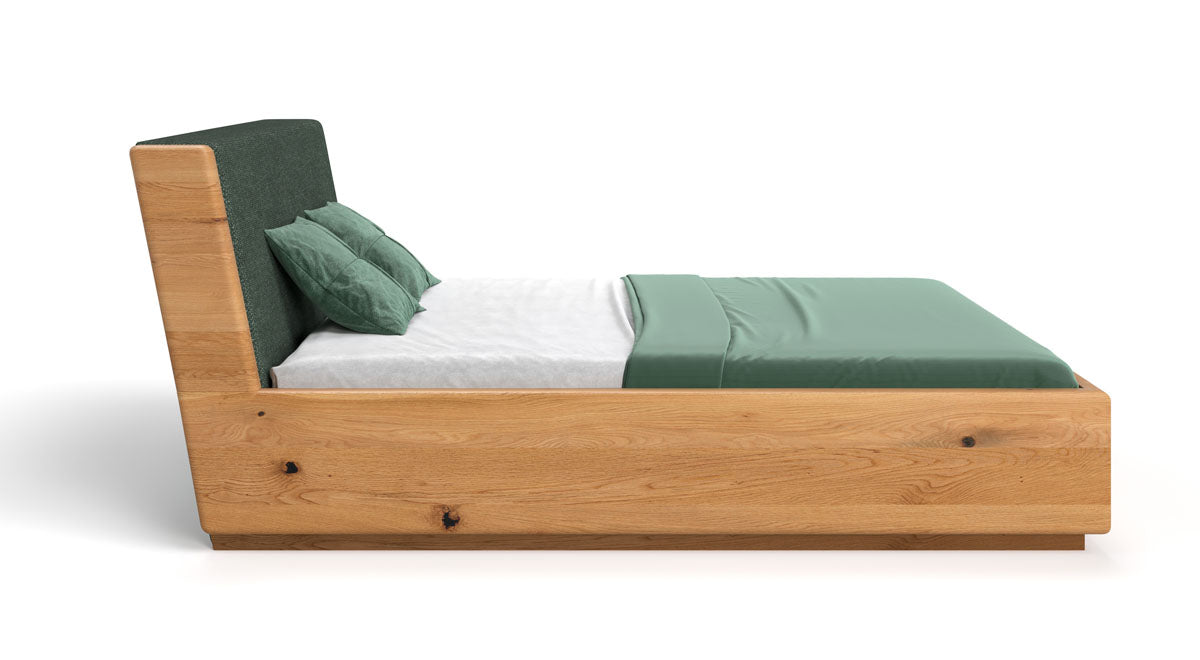 Lit design Cassian en Chêne massif avec espace de rangement