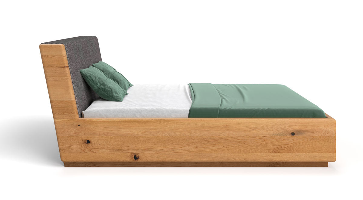 Lit design Cassian en Chêne massif avec espace de rangement