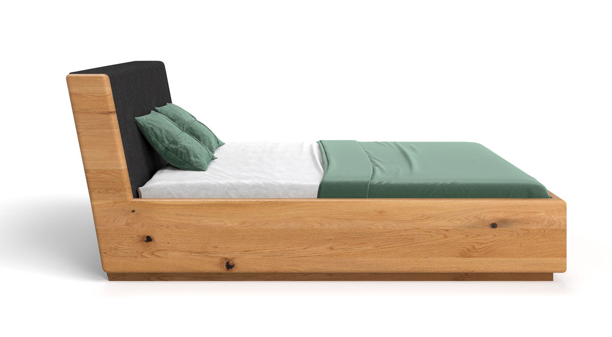 Lit design Cassian en Chêne massif avec espace de rangement