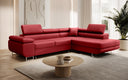 Designer Ecksofa Aston mit Schlaf- und Klappfunktion aus Kunstleder