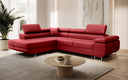 Designer Ecksofa Aston mit Schlaf- und Klappfunktion aus Kunstleder