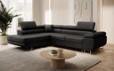 Designer Ecksofa Aston mit Schlaf- und Klappfunktion aus Kunstleder