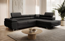 Designer Ecksofa Aston mit Schlaf- und Klappfunktion aus Kunstleder