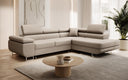 Designer Ecksofa Aston mit Schlaf- und Klappfunktion aus Kunstleder