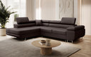 Designer Ecksofa Aston mit Schlaf- und Klappfunktion aus Kunstleder
