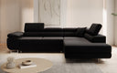 Designer Ecksofa Aston mit Schlaf- und Klappfunktion aus Samt