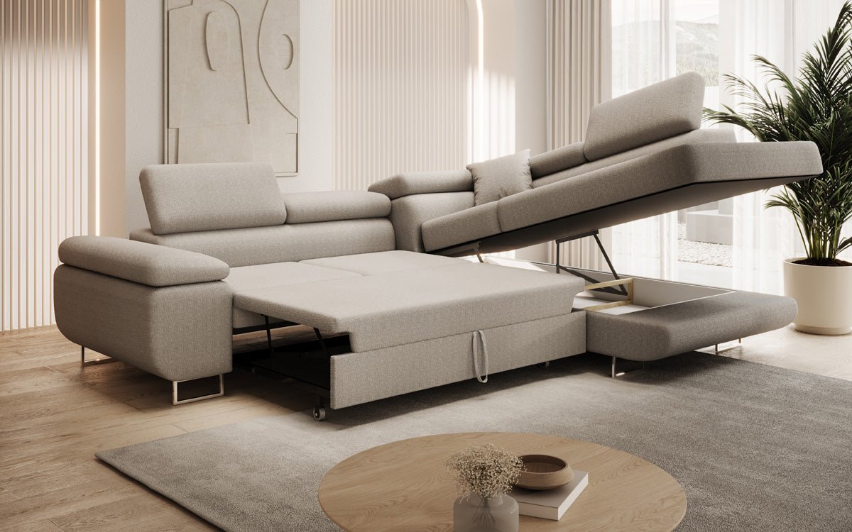 Designer Sofa Aston met slaap- en klapfunctie van Bouclé