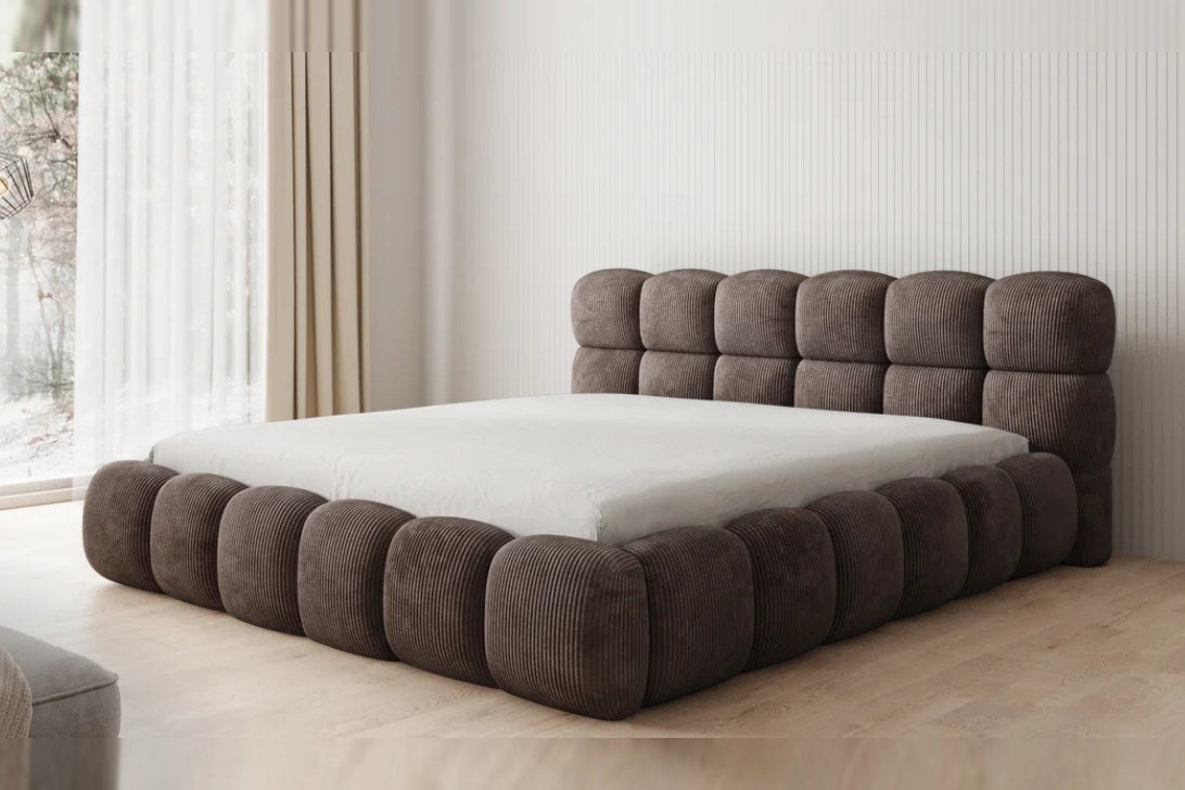 Outlet Polsterbett Boston 180x200 in Cord Braun