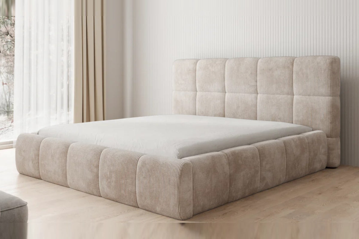 Outlet Polsterbett Dallas 180x200 in Cord Beige
