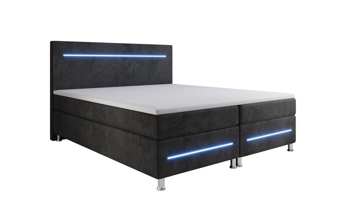 Sejour box spring bed with LED in cord