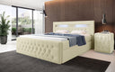 Boxspringbett Menzogna Bouclé met LED en opbergruimte (2 laden)