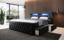 Boxspringbett Menzogna Bouclé met LED en opbergruimte (2 laden)