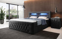 Boxspringbett Menzogna Bouclé met LED en opbergruimte (2 laden)