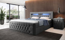 Boxspringbett Menzogna Bouclé met LED en opbergruimte (2 laden)