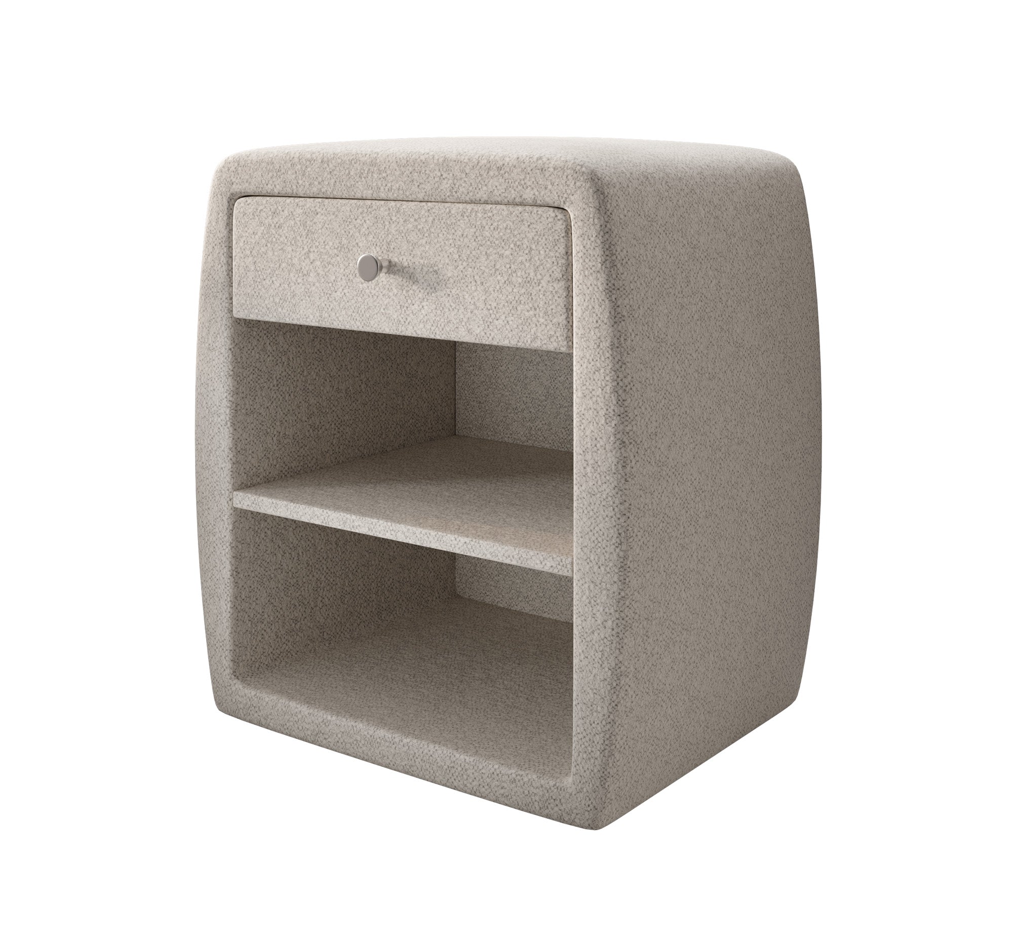 Design-nachtkastje Lilly met USB-aansluiting in structuurstof