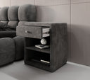 Designer Nachttisch Amy in Cord