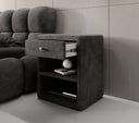 Designer Nachttisch Amy in Cord