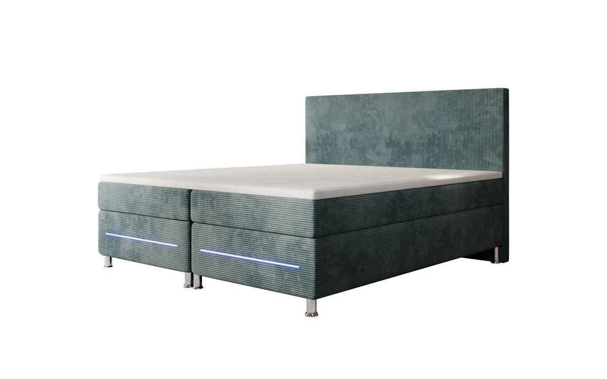 Lit boxspring Simple avec LED en Côtelé