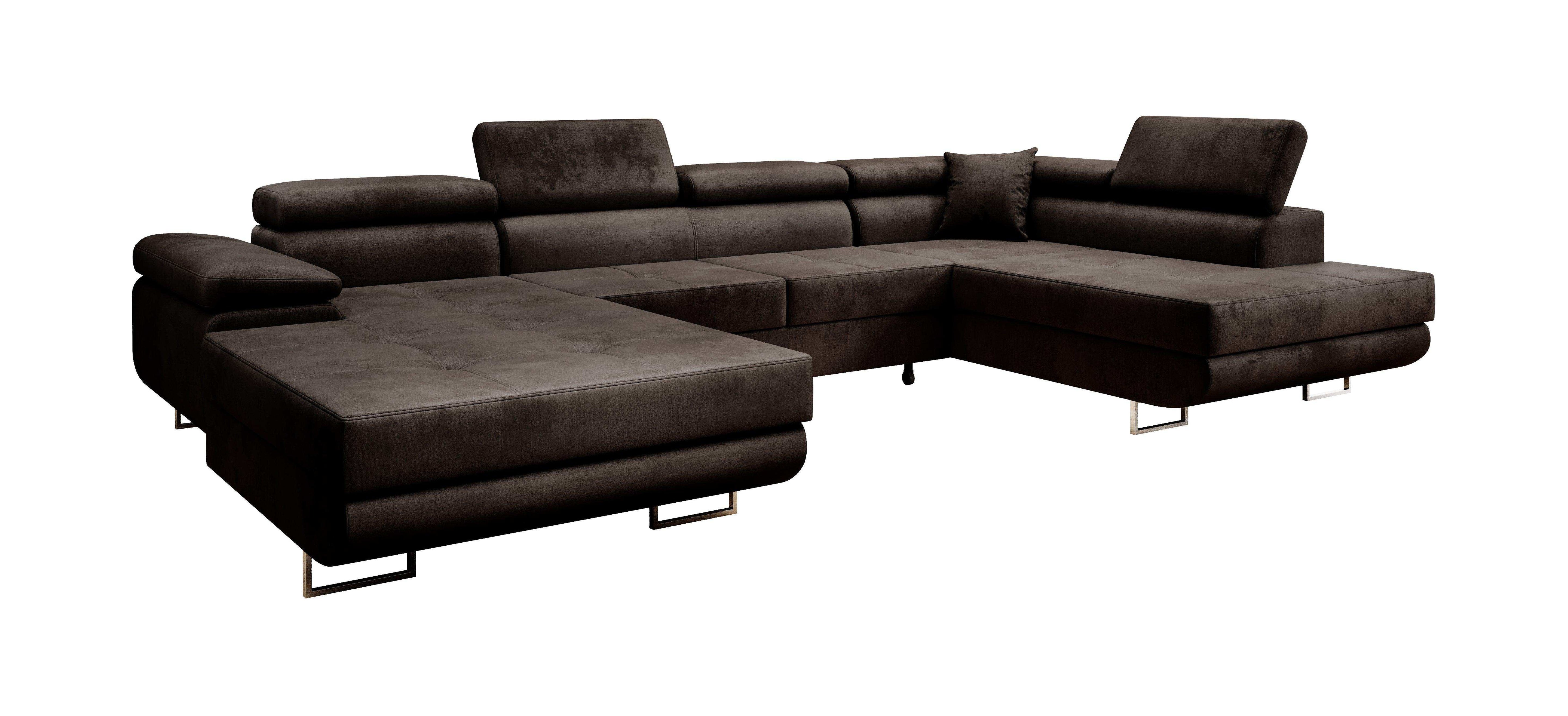 Canapé designer Lago avec fonction couchage et pliable en Velours ou Similicuir
