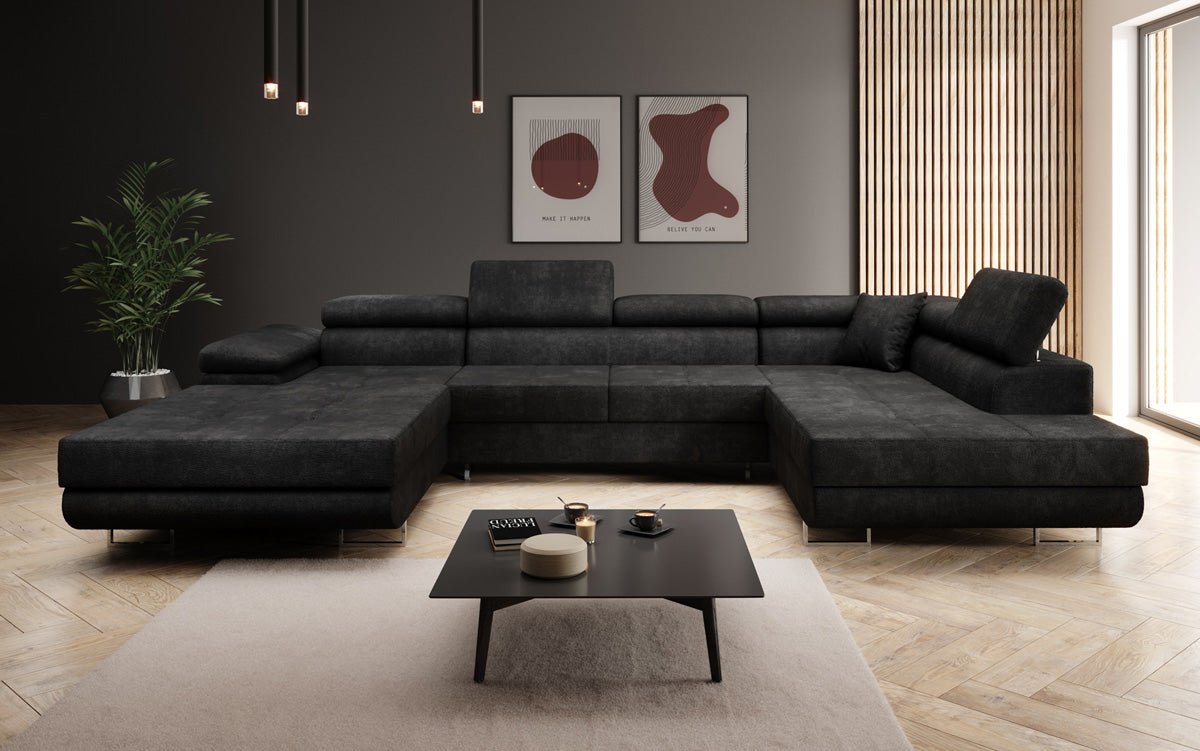 Designerbank Lago met slaap- en klapfunctie in bouclé