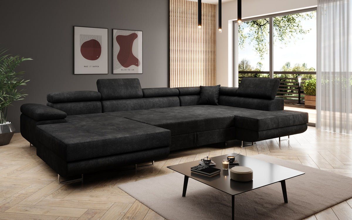Designerbank Lago met slaap- en klapfunctie in bouclé