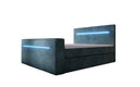 Boxspringbett Sejour mit TV Lift, RGB und Stauraum in Cord