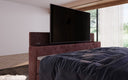 Boxspringbett Sejour mit TV Lift, RGB und Stauraum in Cord