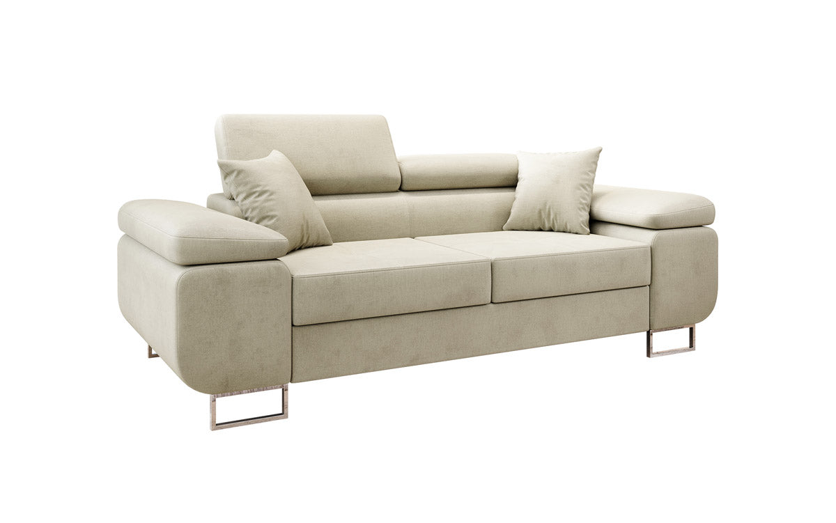 Designer 2-seater Siera sofa with sleeping function in velvet