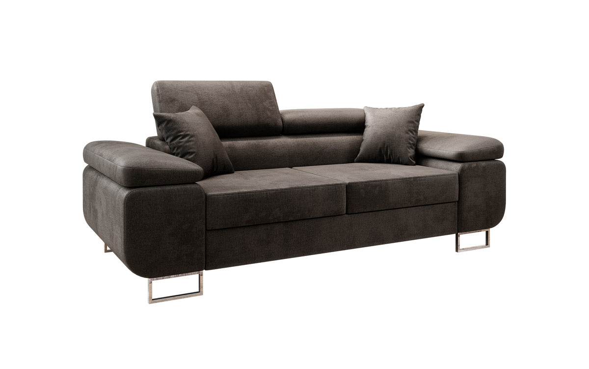 Designer 2-seater Siera sofa with sleeping function in velvet