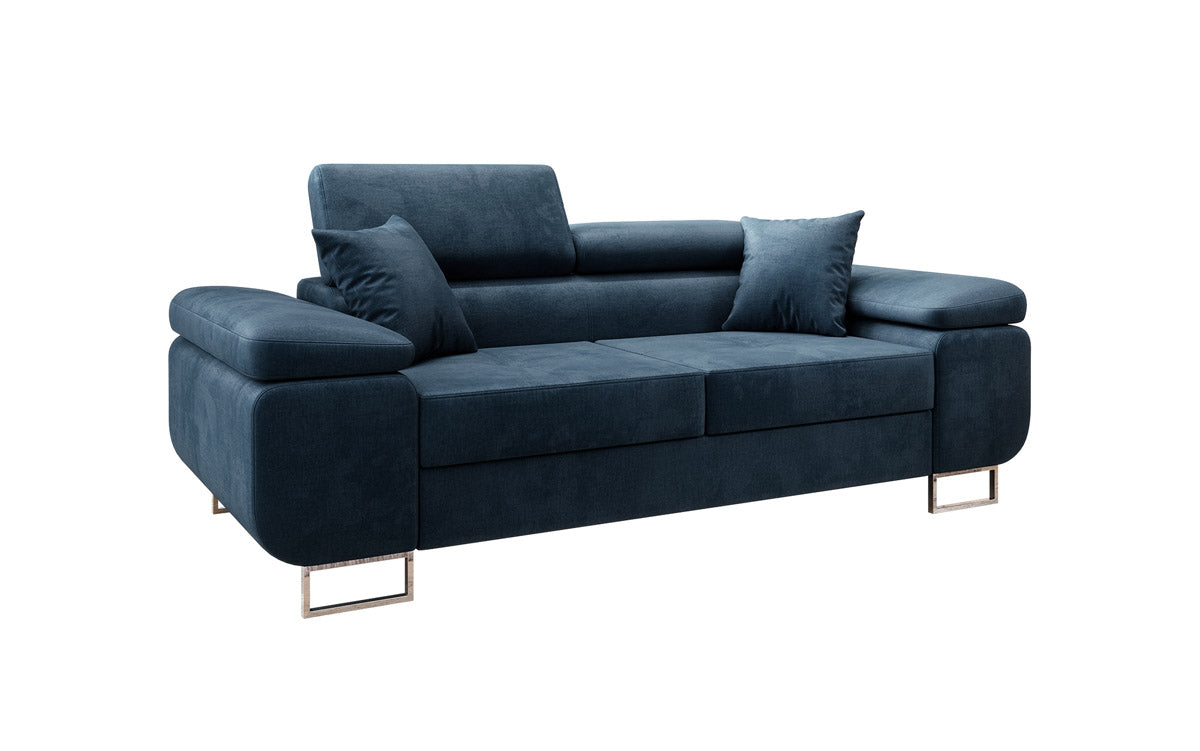 Designer 2-seater Siera sofa with sleeping function in velvet