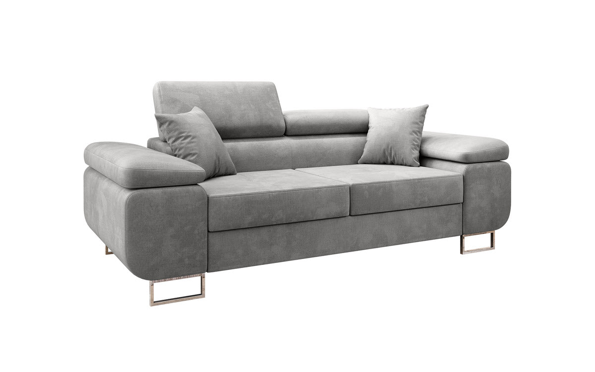 Designer 2-seater Siera sofa with sleeping function in velvet