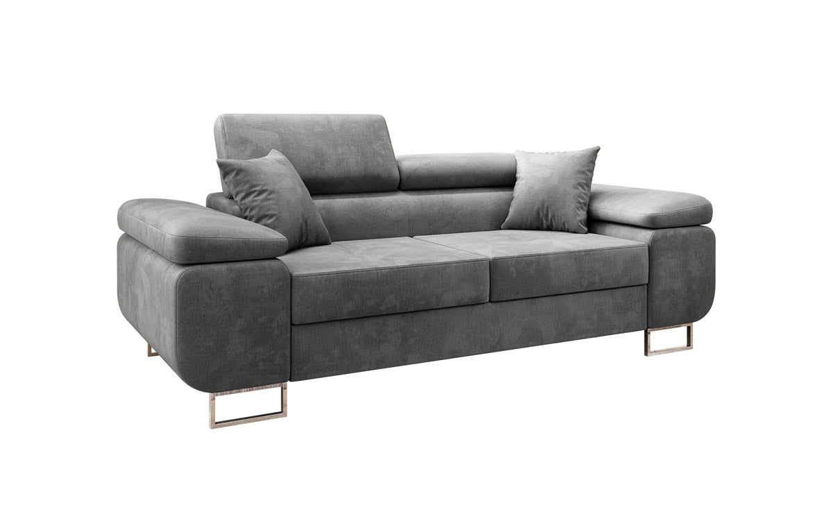 Designer 2-seater Siera sofa with sleeping function in velvet